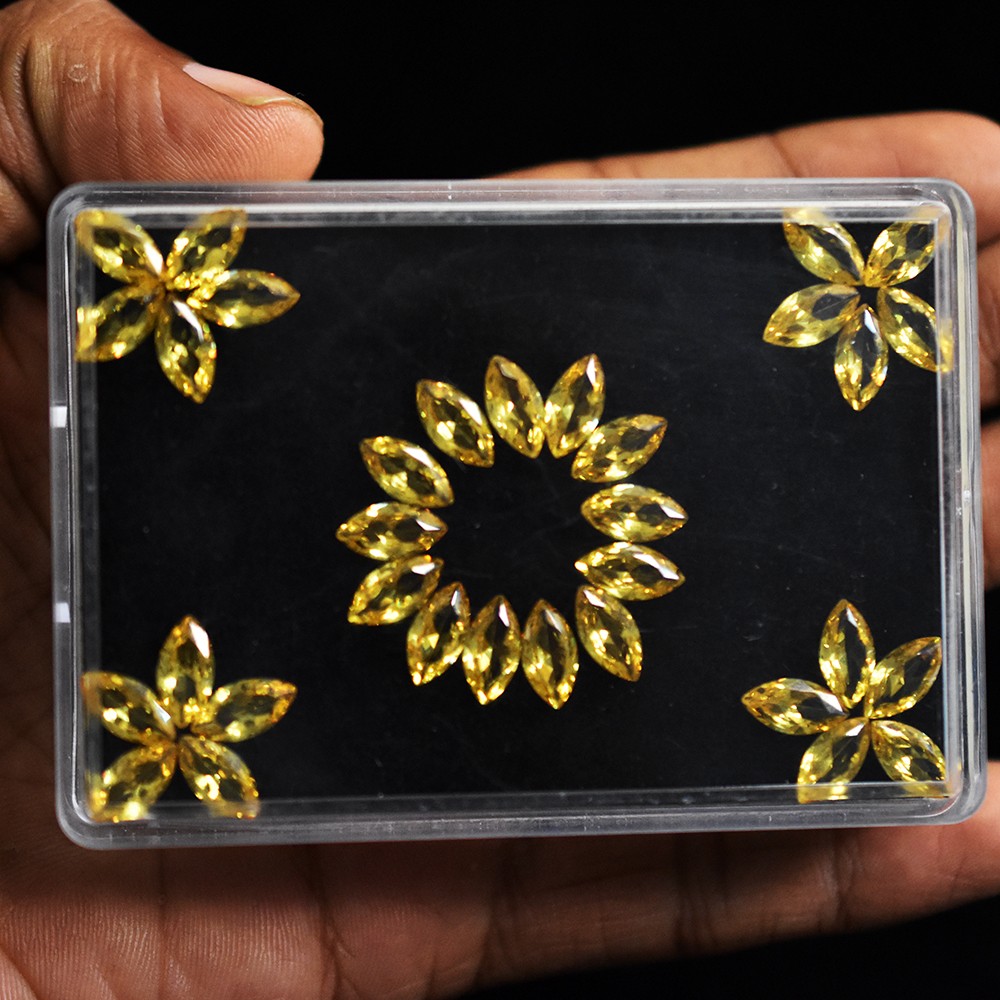 10×5 mm 2.40 Ct NATURAL Yellow Sapphire Flawless Marquise Cut Certified Gemstone