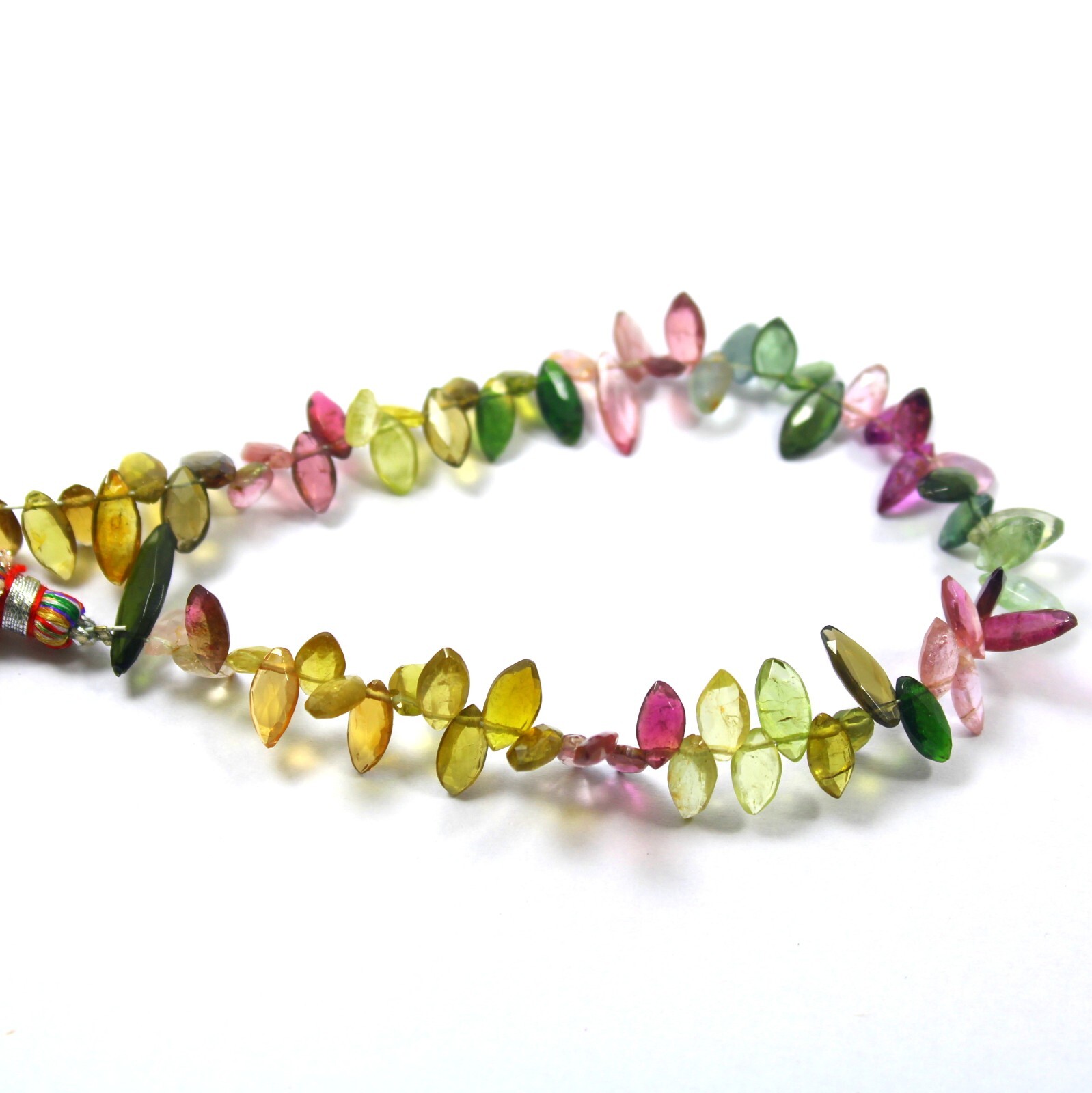 14.5×4.5-8×4 MM Natural Faceted Multi Tourmaline Marquise Cut 8 Inch Necklace