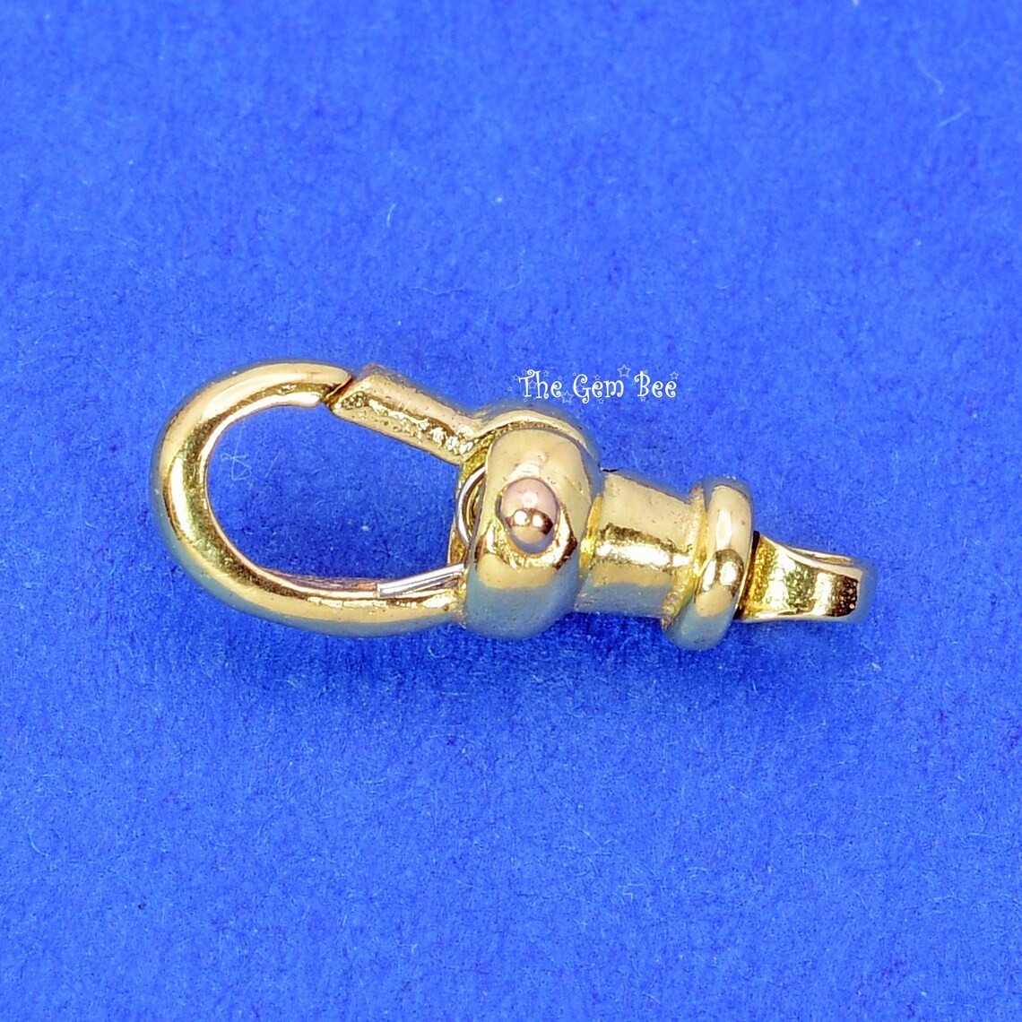 5.3×14.5mm 14k Yellow Gold Swivel Lock Dog Clip Chain Hook Charm Lobster Clasp