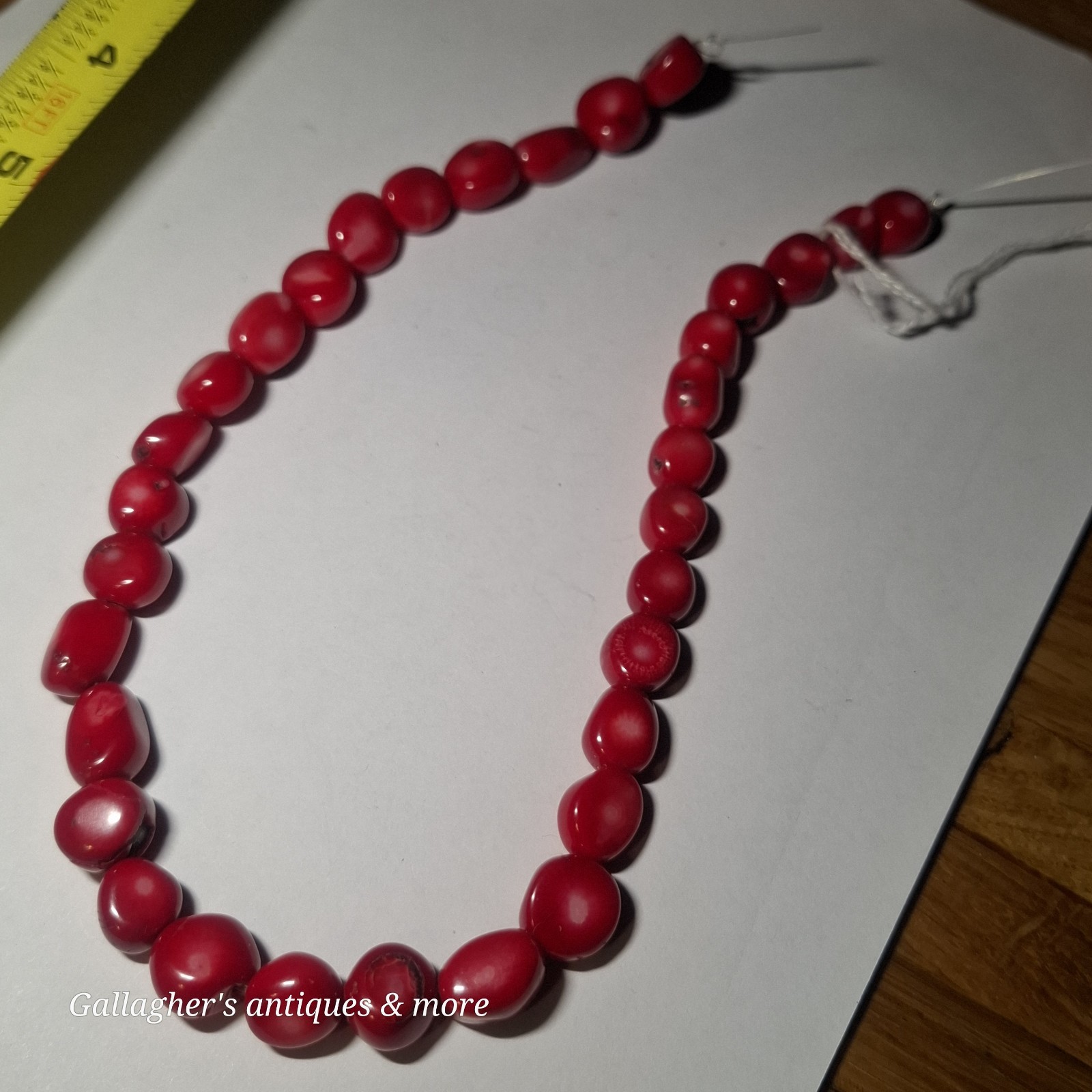 16 inch strand of Bamboo Coral Chuncks Cherry red Bamboo Coral beads Size varies