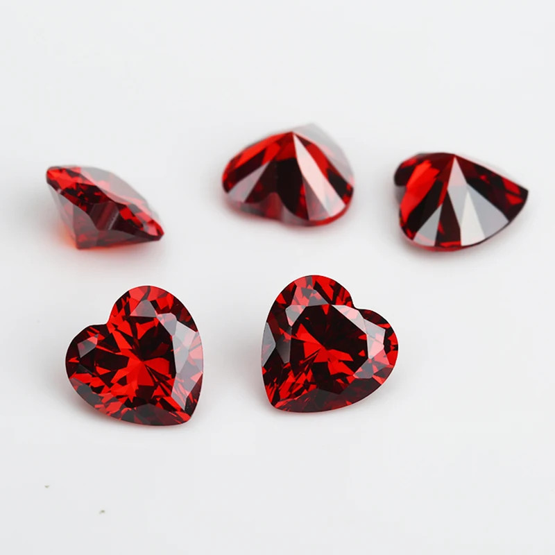 3x3mm~10x10mm Heart Shape Loose Cubic Zirconia Stone 5A CZ Gemstones for Jewelry