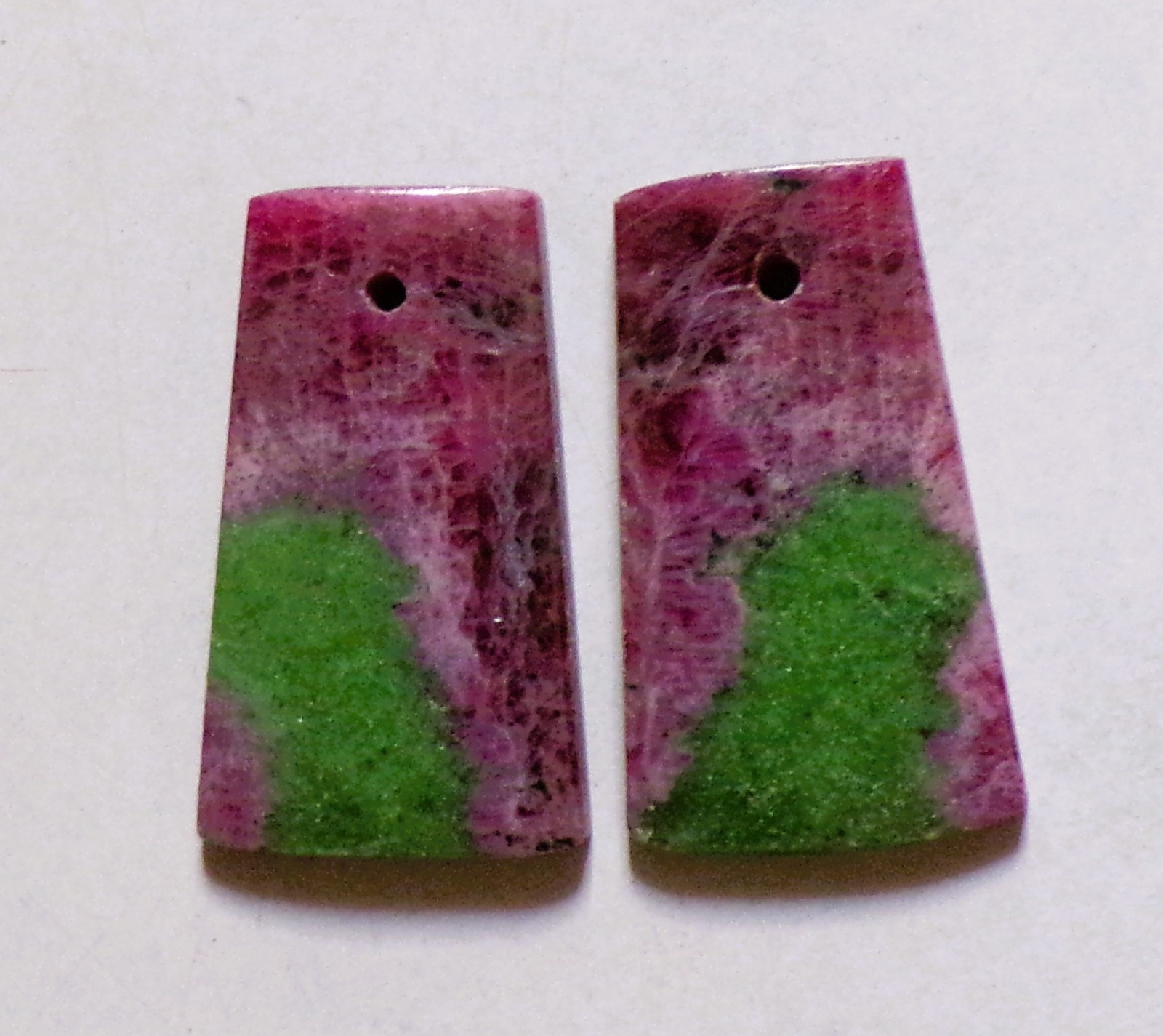 26.75 Cts Natural Ruby Zoisite Drilled Cabochon Match Pair Gemstone 24X14MM D126