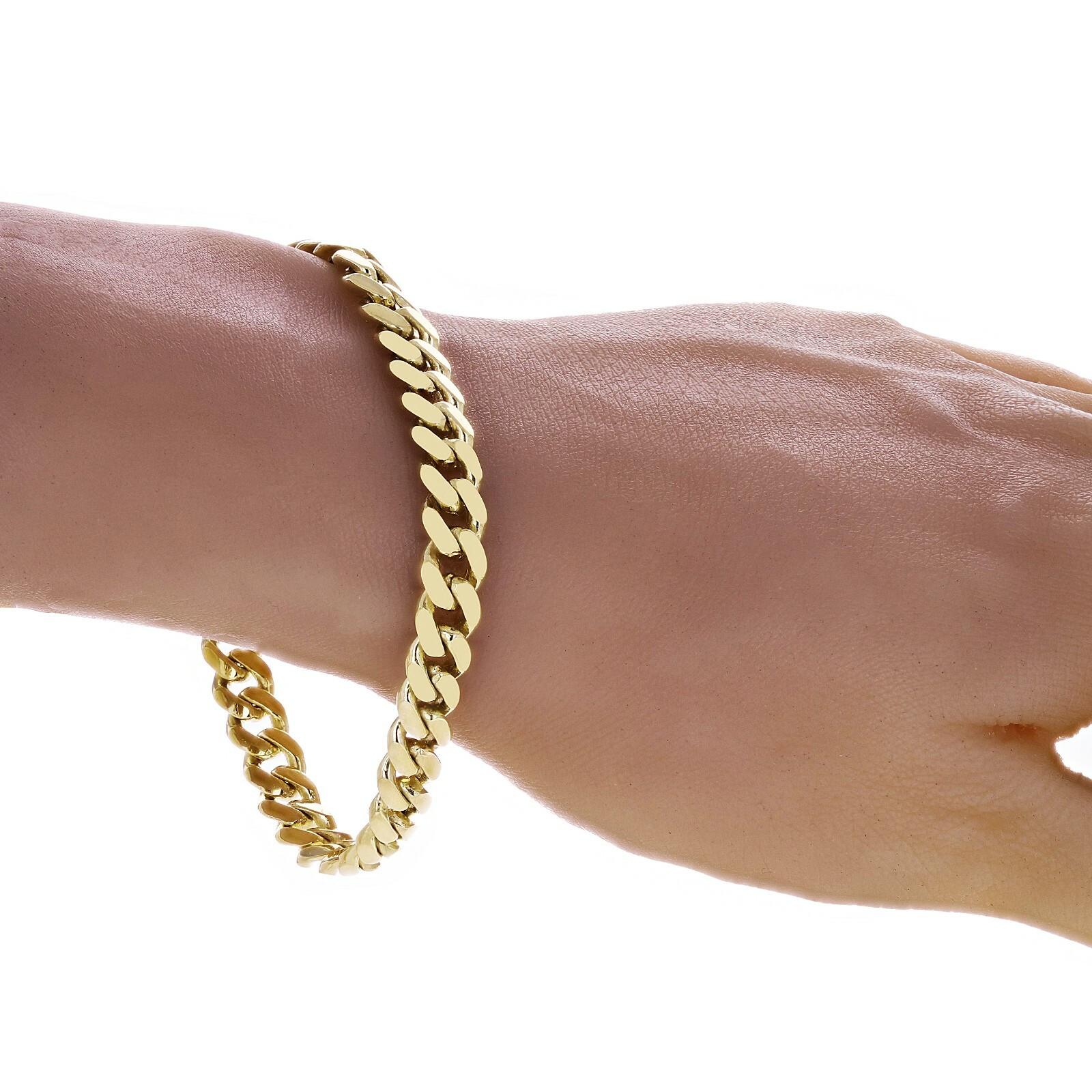 Men’s 14k Yellow Gold Solid Miami Cuban Link Bracelet 9″ 8mm 36.6 grams