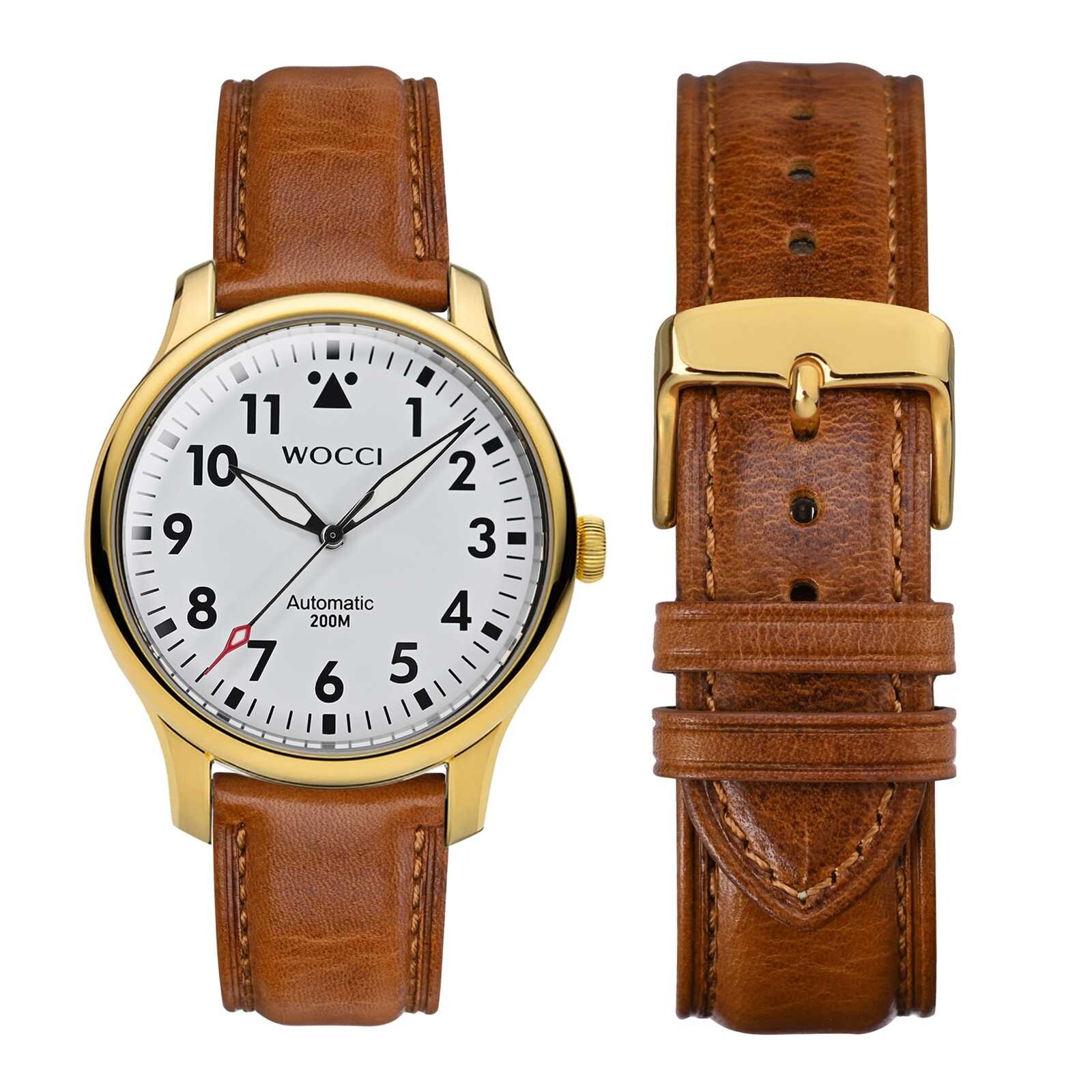 WOCCI Vintage Leather Watch Band 14 15 16 17 18 19 20 21 22 23 24mm Strap