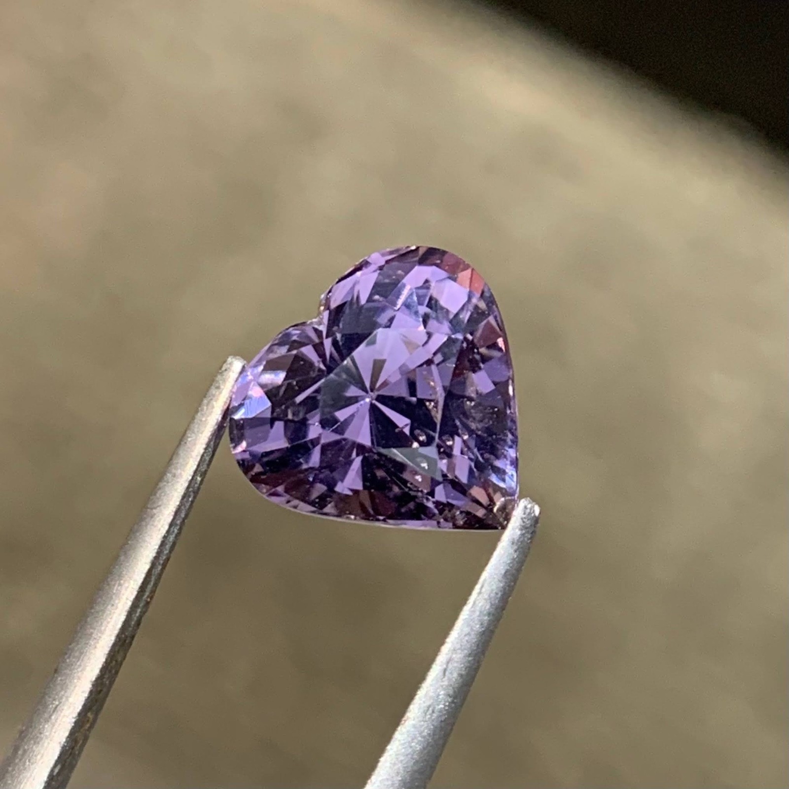 2.52 Carats Natural Purple Heart Spinel Stone Faceted From Burma