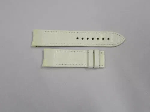 DEWITT White Genuine Leather 21mm Rounded Lug Ends x 19mm Watch Strap 110mm+70mm