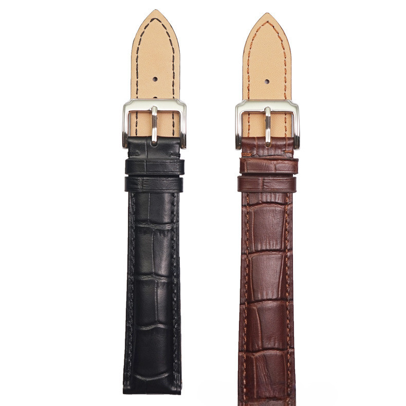 Extra Long Genuine Leather Watch Band Strap Mens Crocodile Grain Cowhide 12-24mm