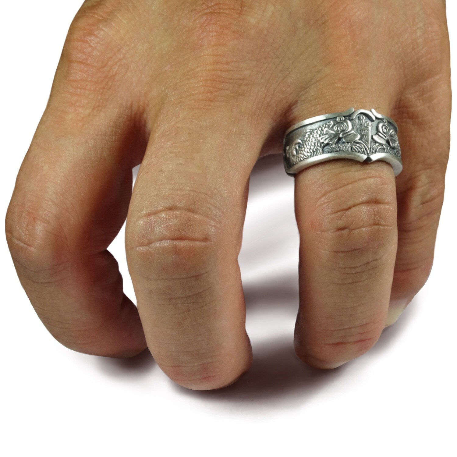 Submarine Warfare Navy Sterling Silver 925 Men’s Band Ring Handcrafted