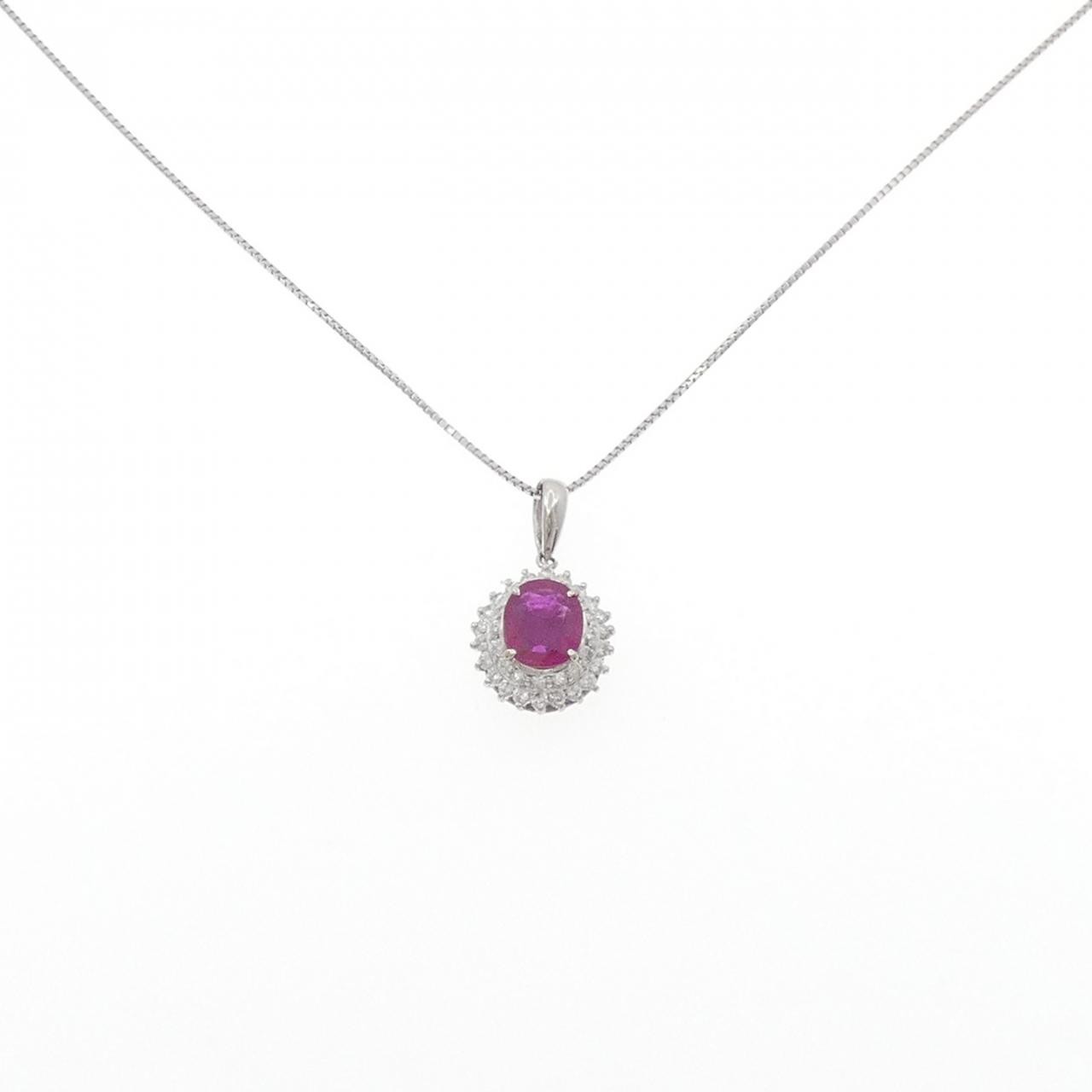Authentic PT900/PT850 Ruby Necklace 1.39CT #270-004-157-8060