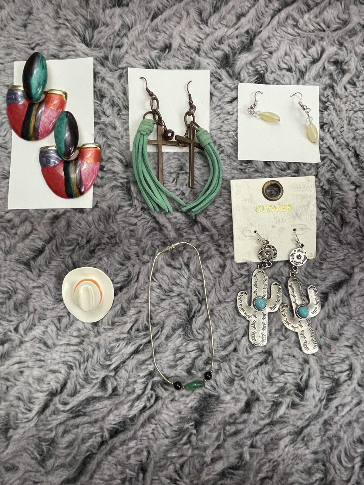 Fashion Fun Costume Jewelry Lot of 6 with Red Velvet Jewelry Box