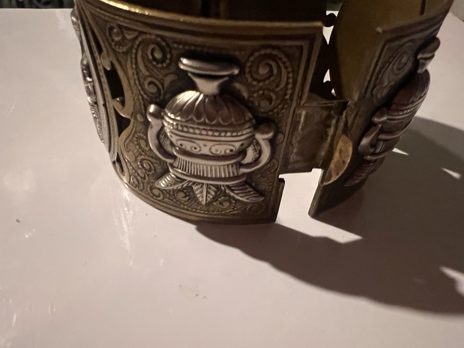 Egyptian Revival Hinge Cuff Bracelet