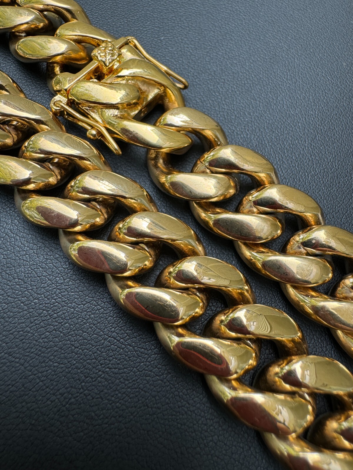 Miami Cuban Link Chain Necklace Bracelet 18k Gold Plated Stainless Steel 6-18mm