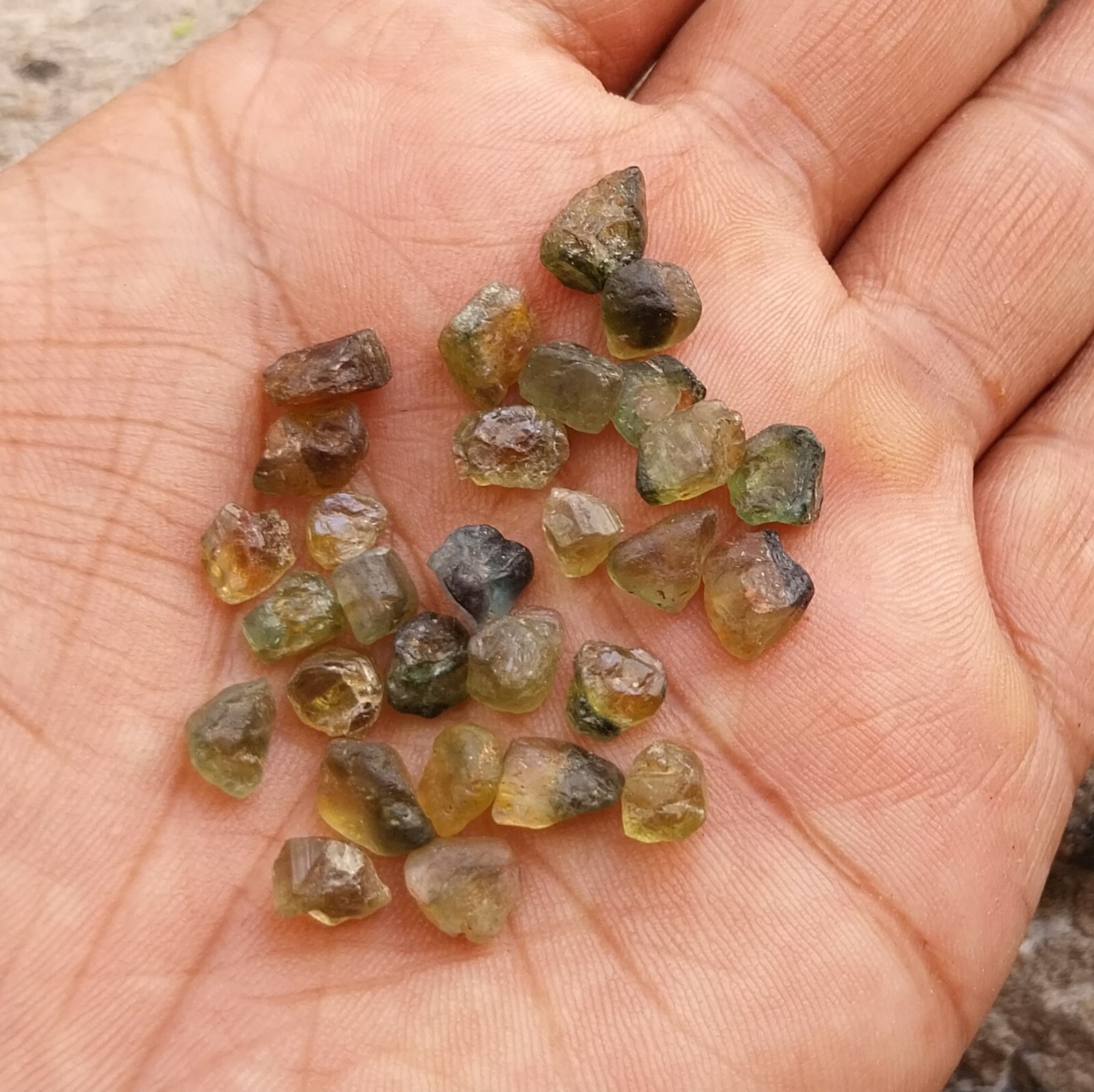 40 Carat 5 to 8 MM Natural Multi Color Tourmaline Raw Rough 29 Piece Lot Gems