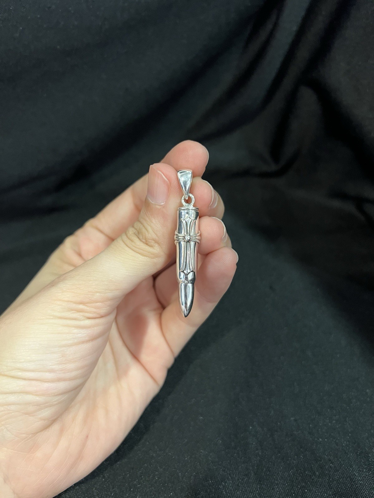 925 Sterling Silver Men Women Bullet Cross Screw Top For Ashes Urn Pills Pendant