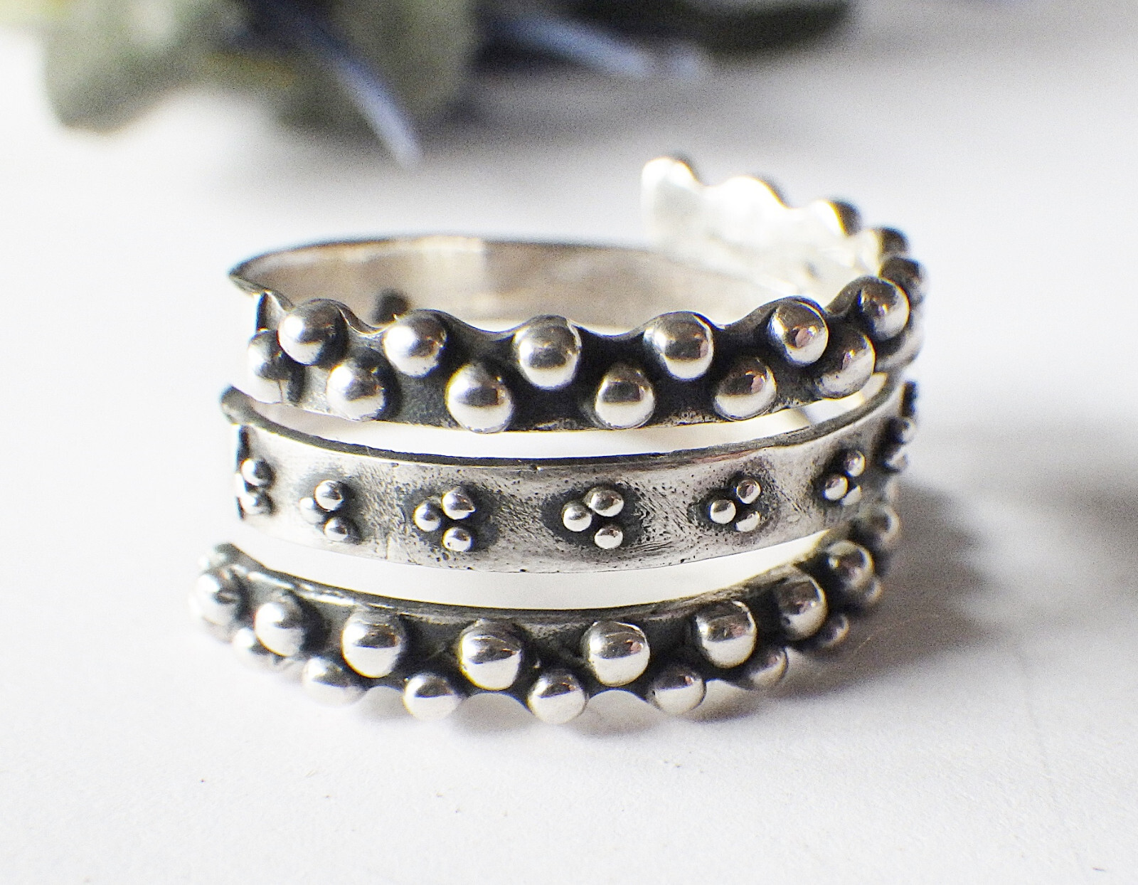 JEWELLERY PIECE RING 925 SILVER NEW 17 54 without stone filigree