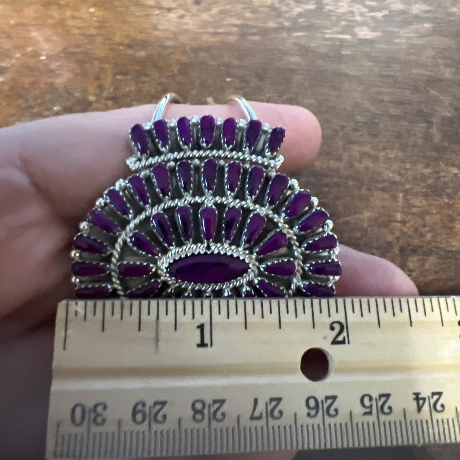 Native American Navajo Bracelet Sugilite Purple Turquoise Cluster Cuff Zuni #C