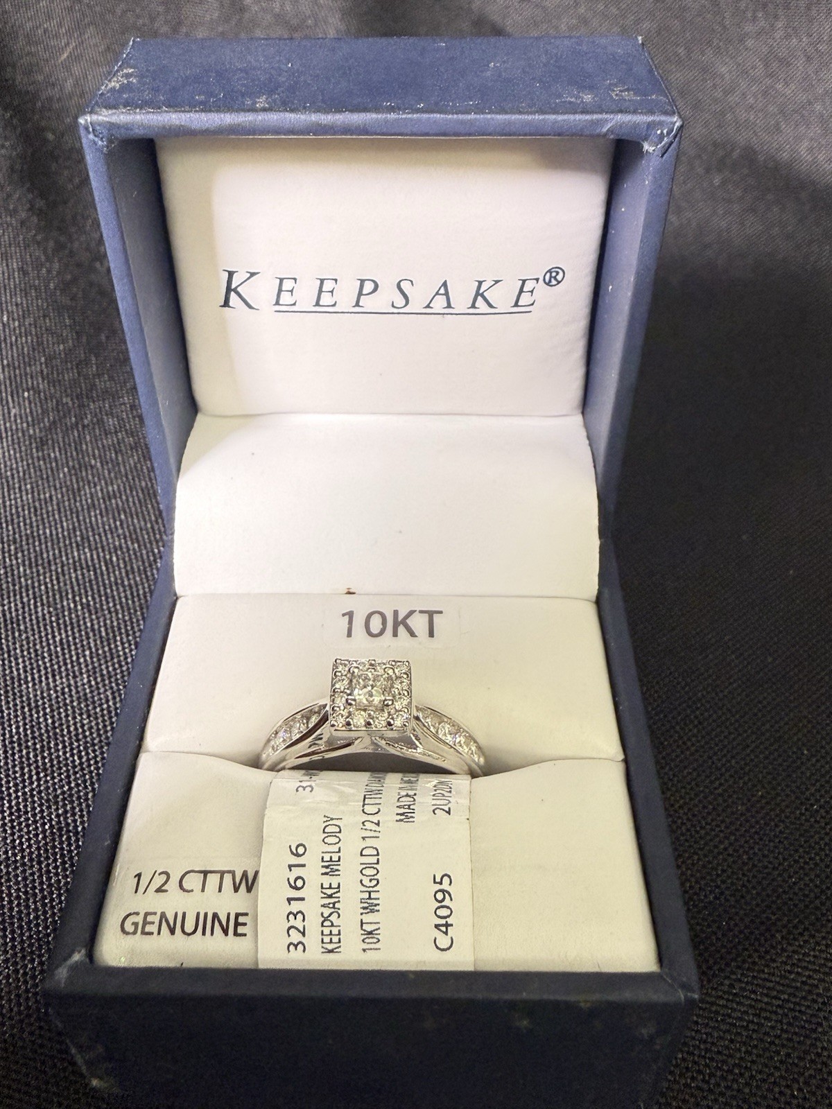 Keepsake Melody 10K White Gold 1/2 Carat Diamond Ring Size 7