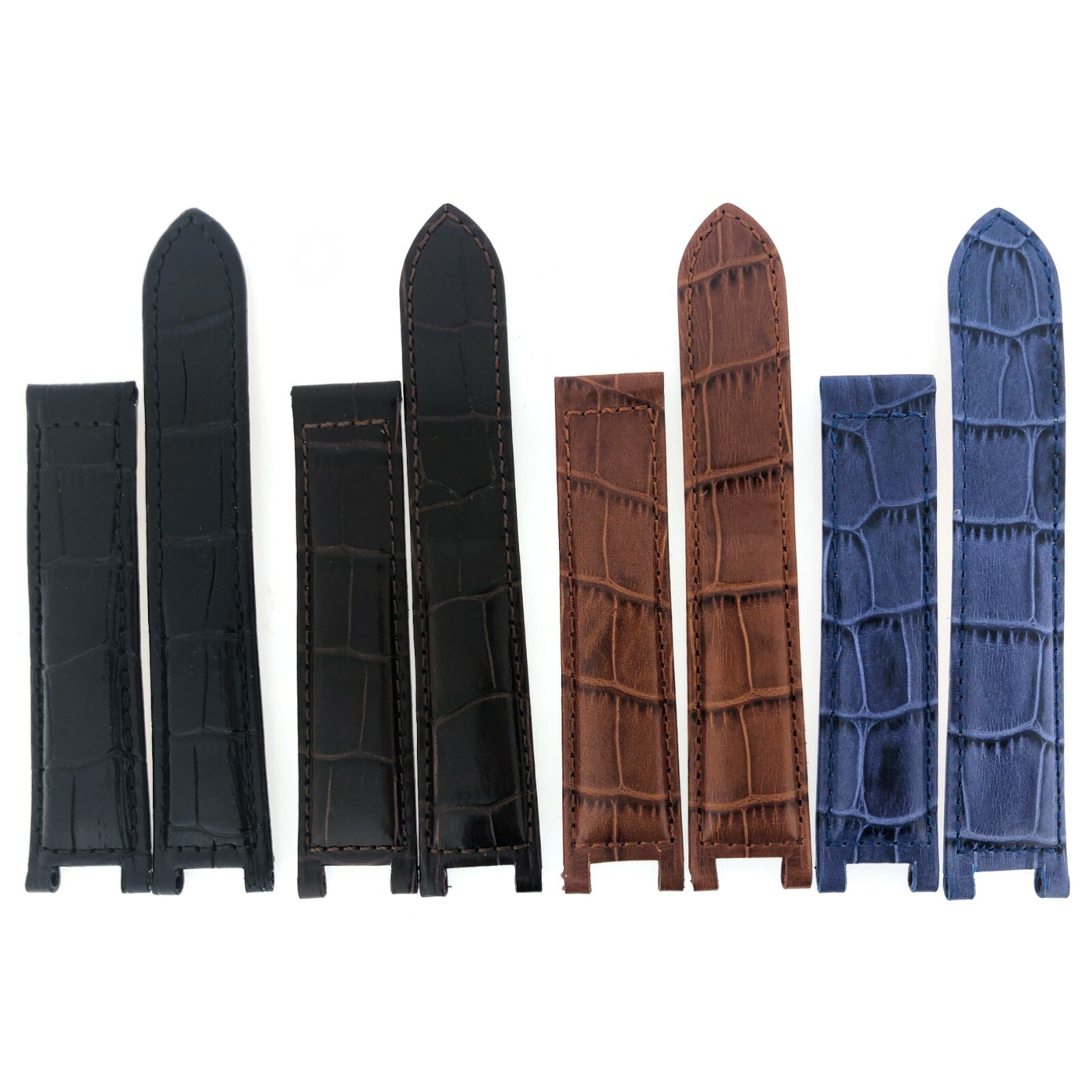 Leather Watch Band to fit Cartier Pasha Watch Black Brown Blue 18mm or 20mm