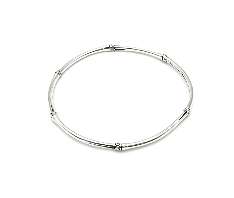 John Hardy Sterling Silver “This Planted 5 Bamboos” Bangle Bracelet