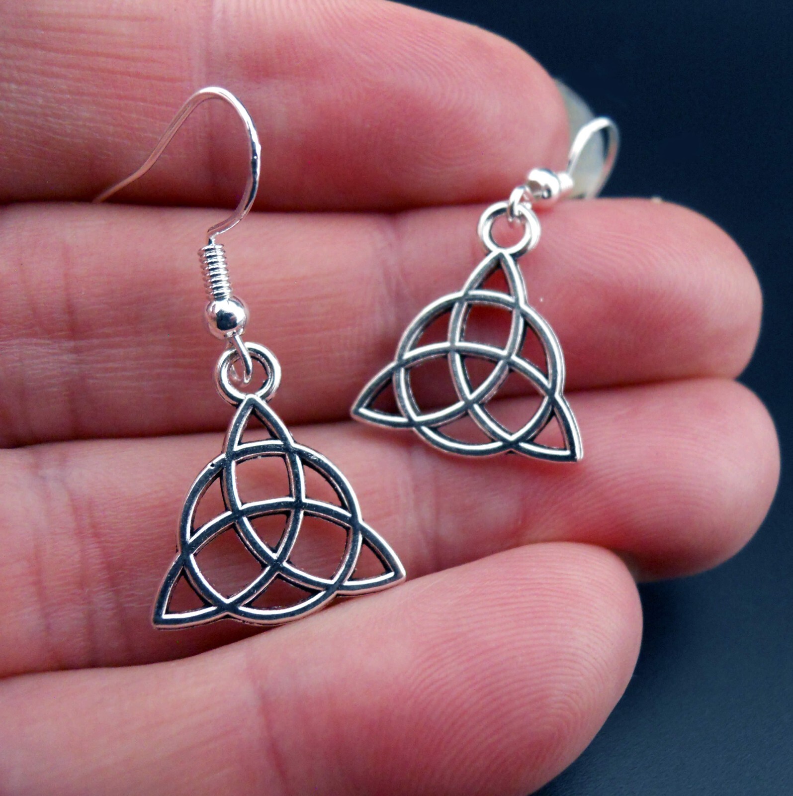 Trinity Knot Earrings Sterling Silver Ear Wires Ancient Celtic Art Holy Spirit