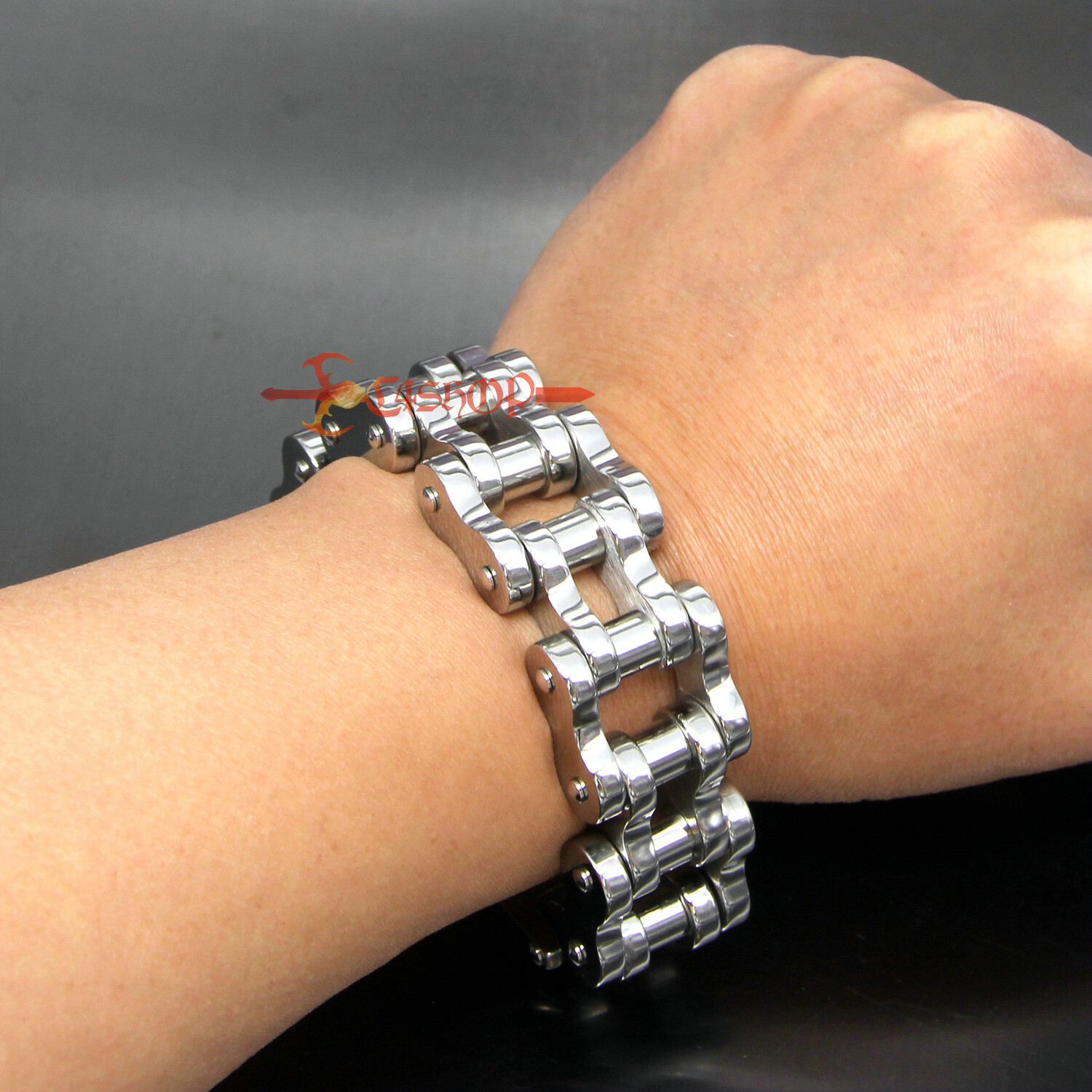 Heavy Chunky Motorcycle Bike Chain Mens Bracelet Stainless Steel Huge Biker 22mm