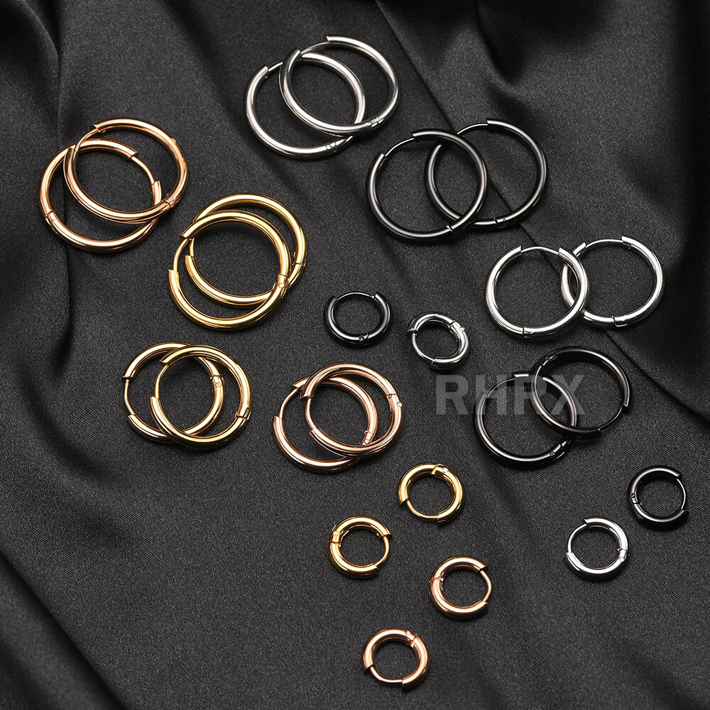 Men Women Stainless Steel Huggie Hoop Earrings Cartilage Piercing Nose Hoop Ring