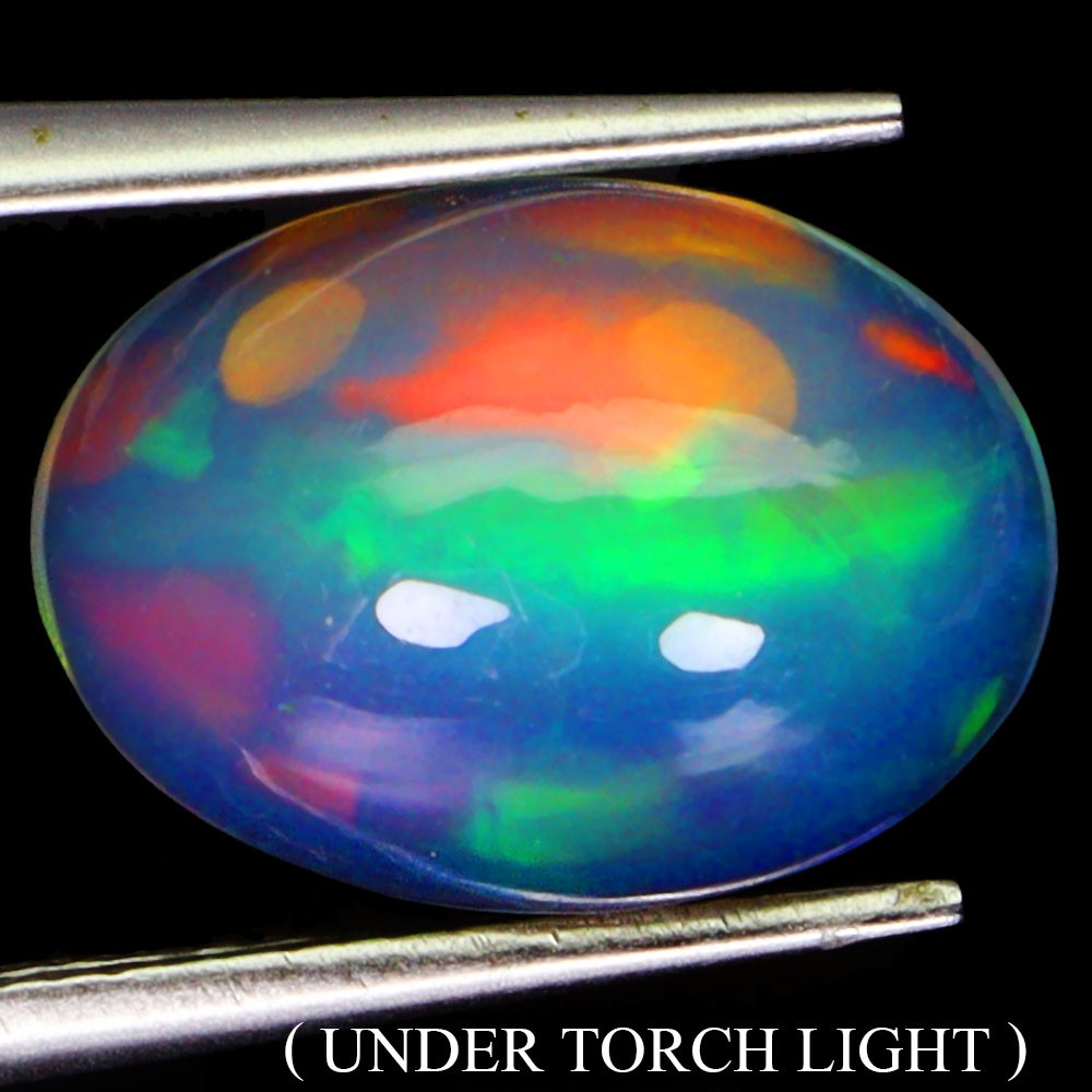 Oval AAA Floral Flash Play Of Color Crystal Fire Opal 3.21ct 14x10mm Gemstone