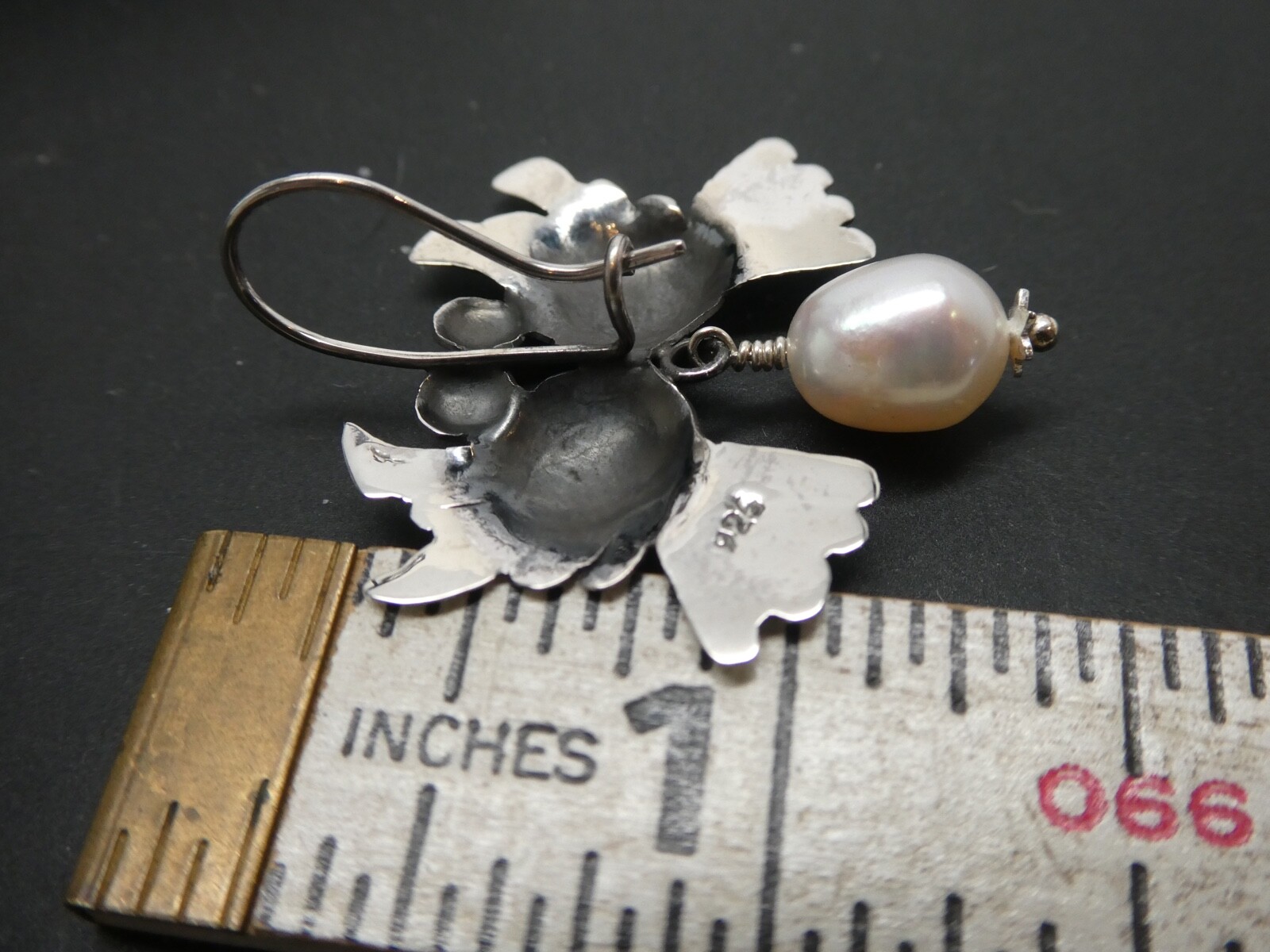 Love Bird Taxco Mexico Sterling Silver 925 & Pearl Frida Kahlo Style Earrings