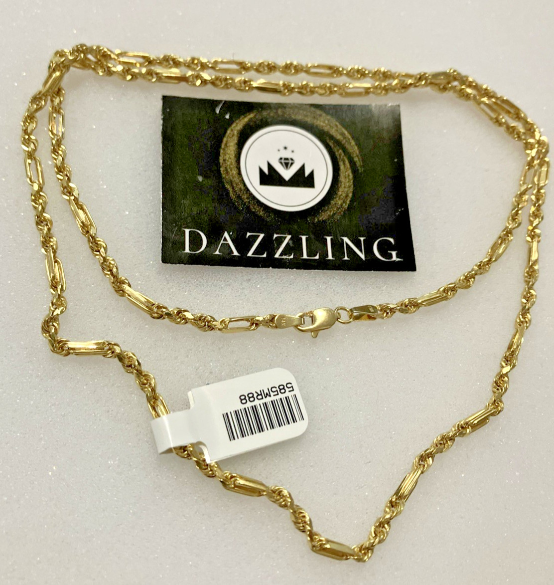 14kt Real Gold Milano-Rope Chain 8.8grams 3mm 24” Lalj Brand New with Tag. 14K