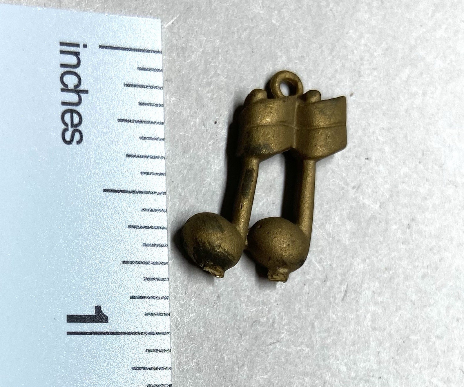 13 pcs. Raw Brass Stamping Finding-Music Note charm shape
