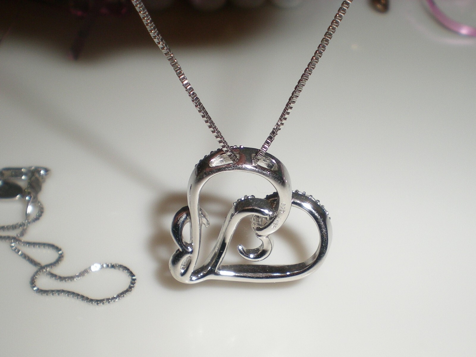 Jane Seymour Open Hearts SS Heart-Shape Diamond Accent Necklace 💎 KAY Jewelers