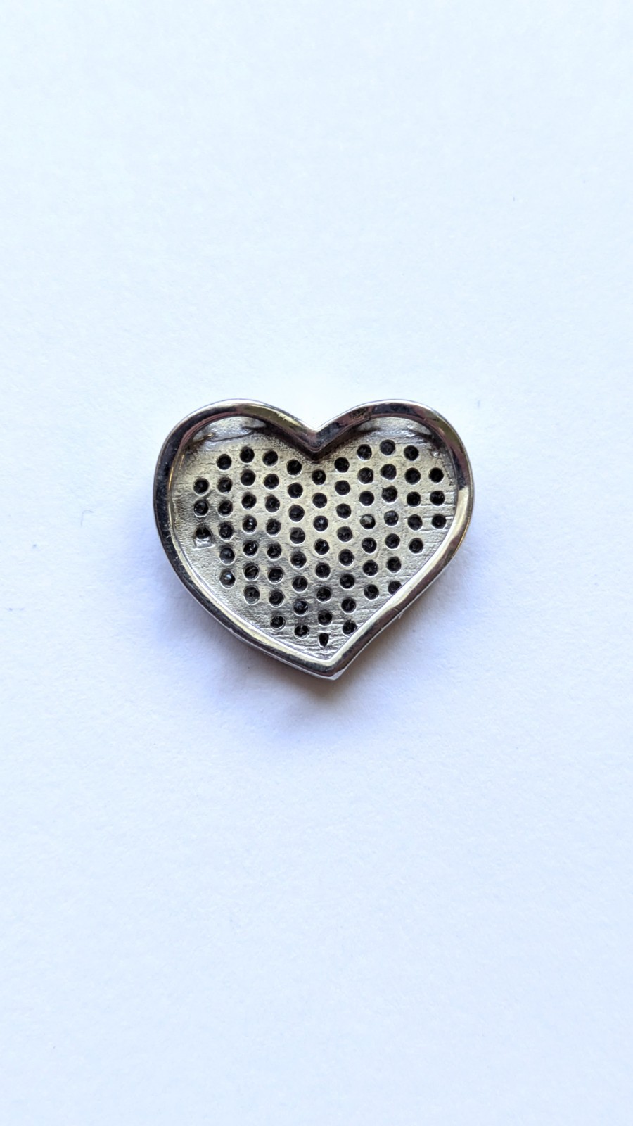 925 Sterling Silver Pave Cz Heart Slide Pendant