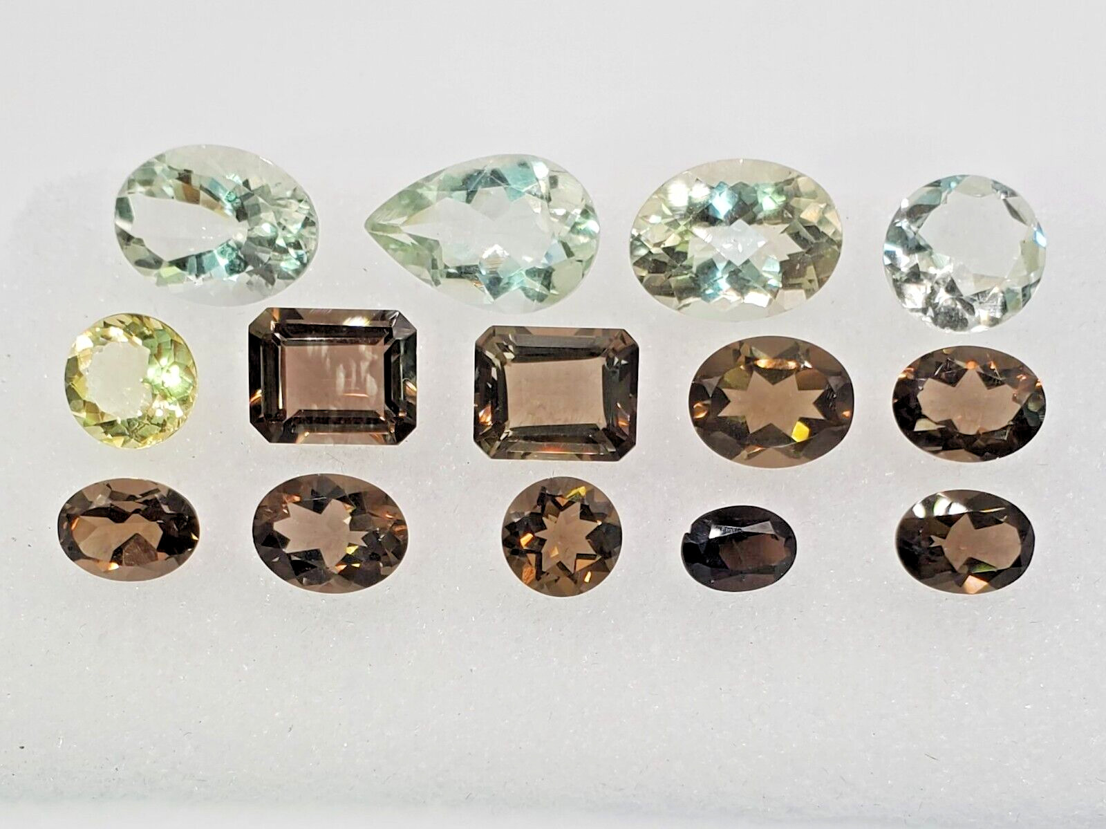 Lot of Smoky Quartz and Mixed Quartz Faceted Gemstones Parcel 35ctw.