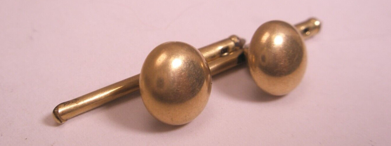 SINGLES (2) 5/16″ GOLD PLATED Vintage LARTER & SONS Formal Shirt Stud j09