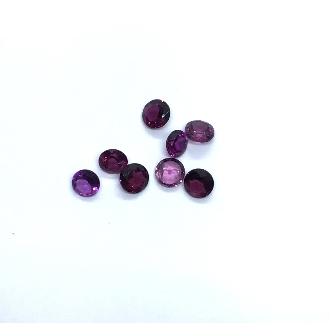 Pink Rodholite Garnet Round Cut Faceted Natural Loose Gemstone Making Jewelry