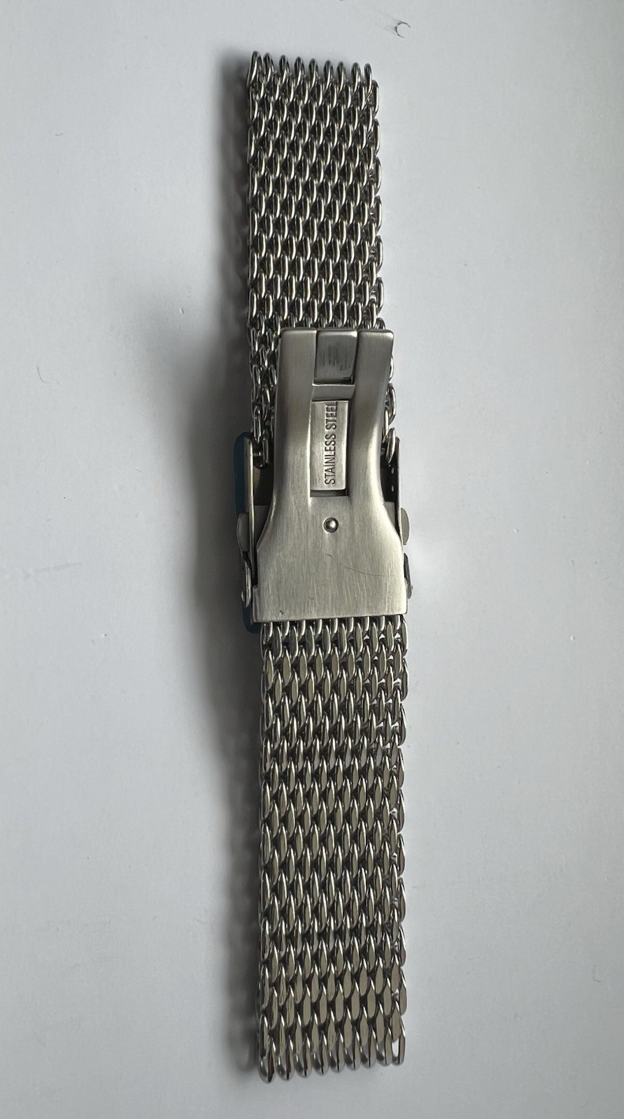 Seiko Watch Bracelet Shark Mesh 22mm Solid Stainless Steel Double Lock Clasp NEW