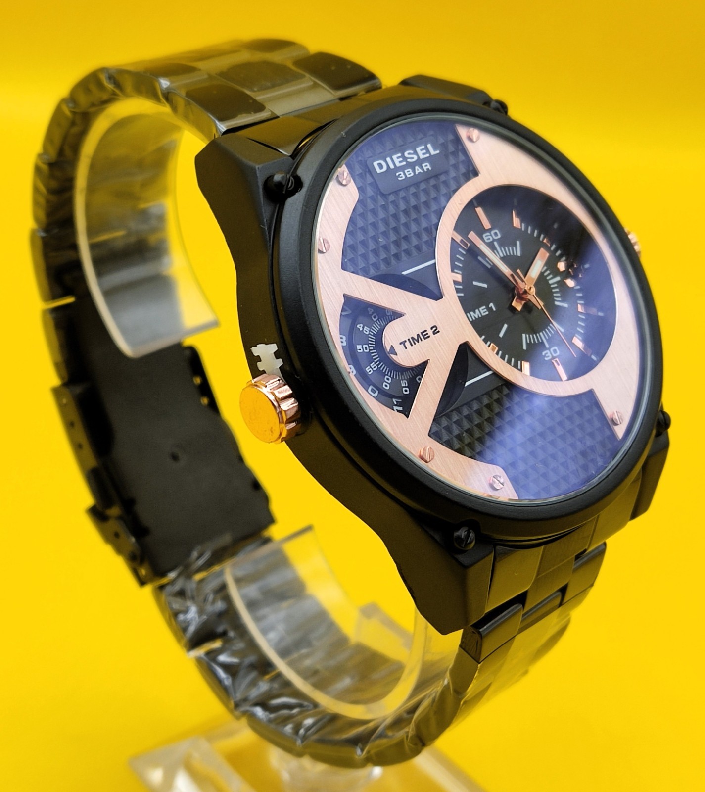 #Refurbished Diesel Only The Brave 3 Bar Dual Time Analog Men’s Wrist Watch