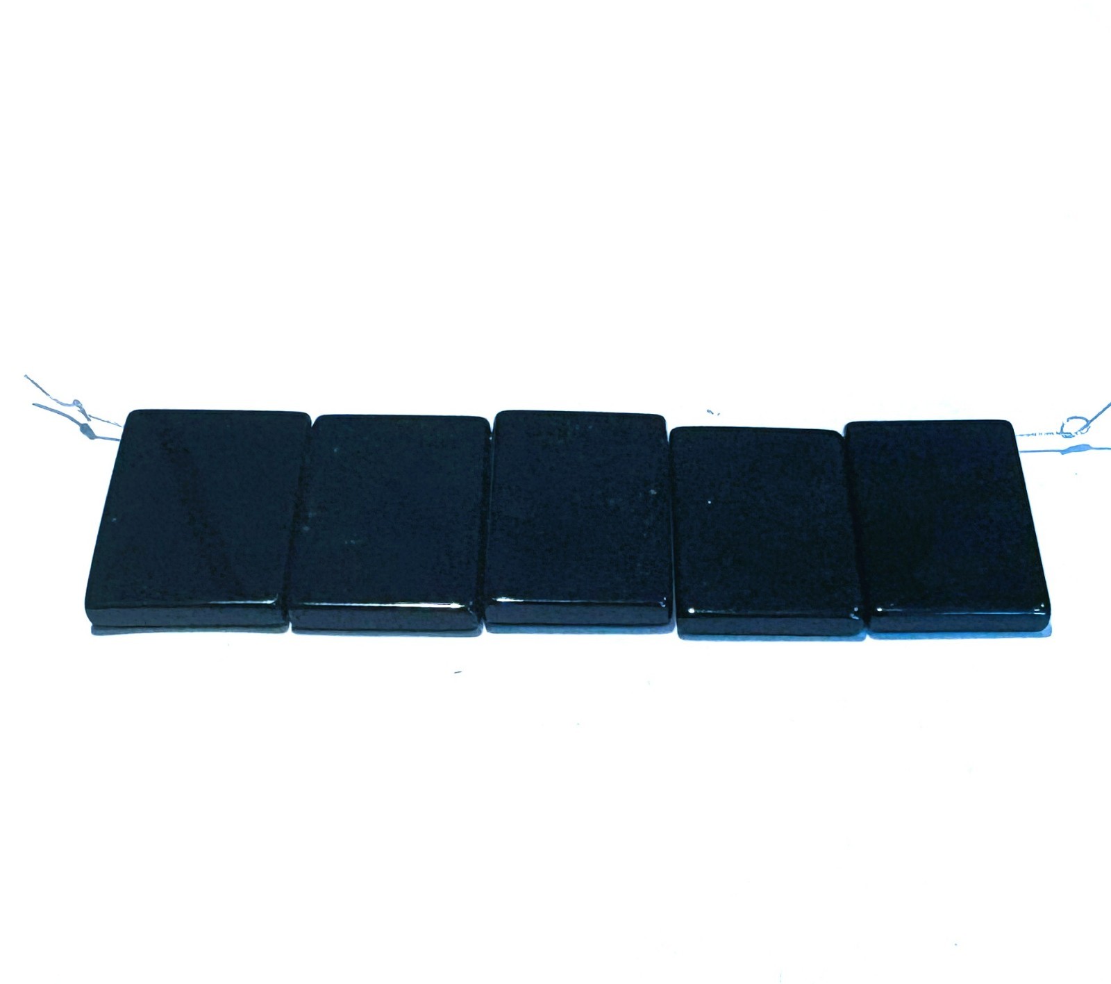 Black Onyx Side Drilled Cleopatra or Fan or Bib Beads 30x20MM