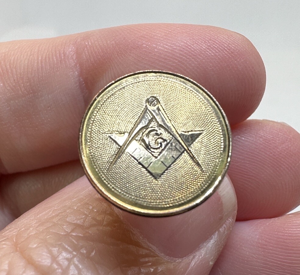 Antique Engraved Gold Filled Mason Masonic Cufflinks Cuff Links – 5.59g
