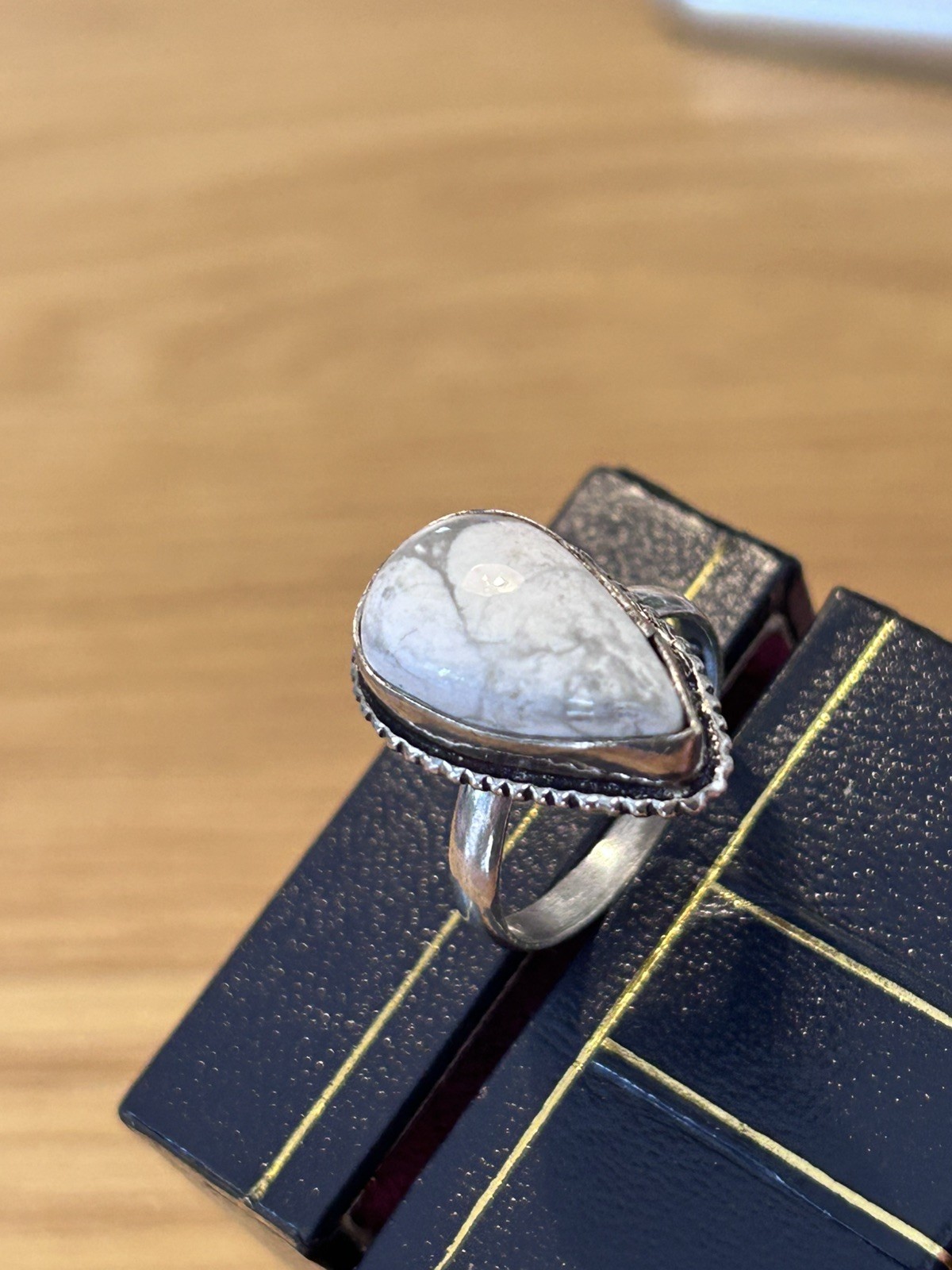 925 Silver‑plated cocktail ring size P 1/2
