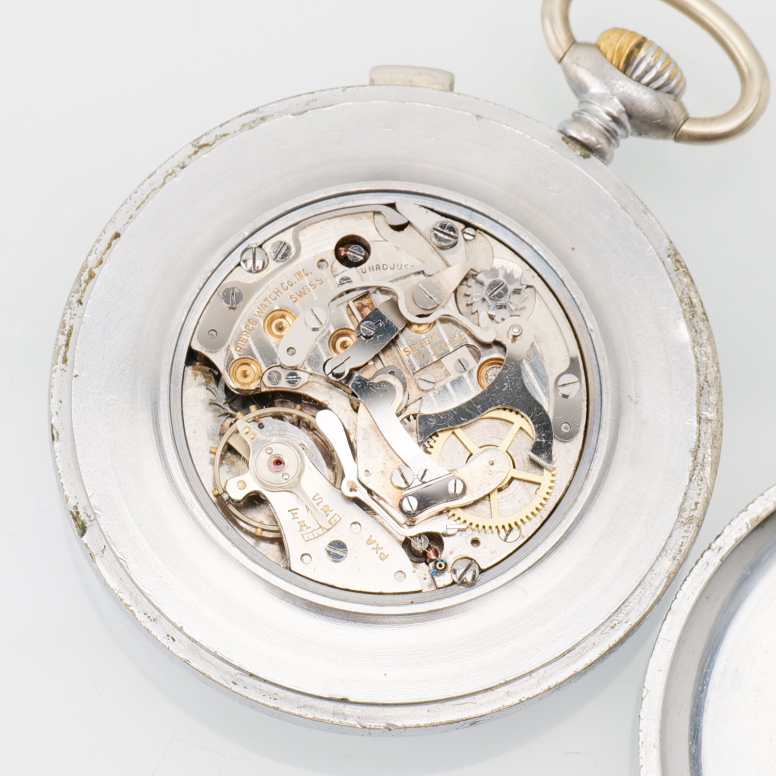 Rare Pierce Cronograph Vintage Military Pocket Watch Running Just Serviced!