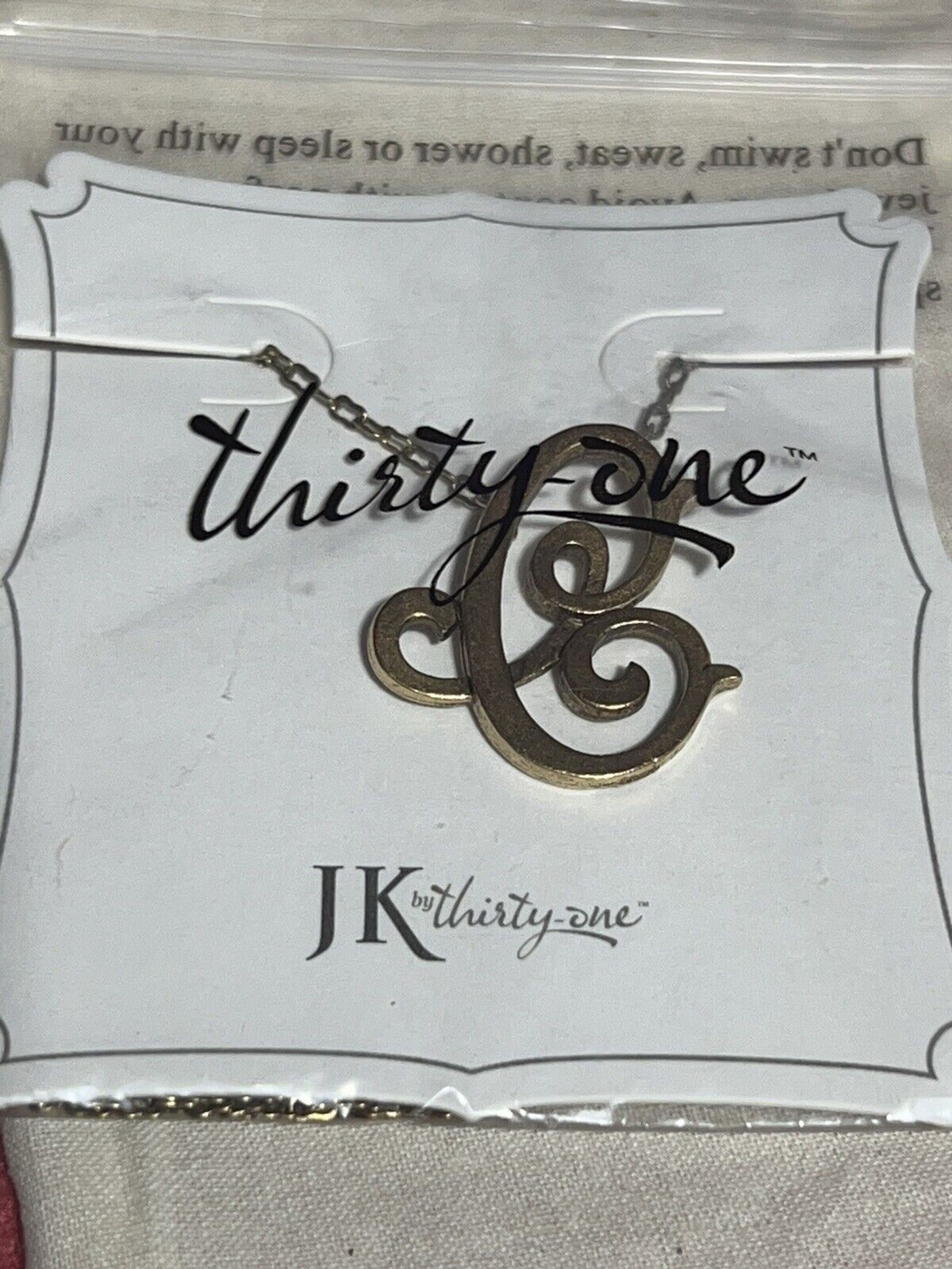 JK by Thirty One Initial Monogram C Necklace Gold Tone 20″ Gold NIB