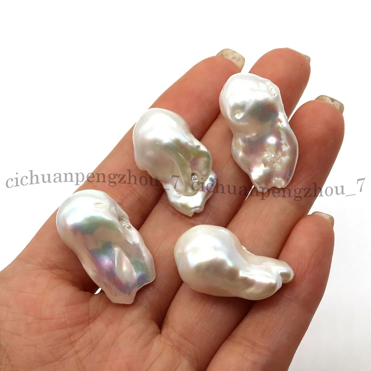 1Pc No Hole Undrilled 15-30mm Natural Freshwater Baroque Keshi Pearl Loose Beads