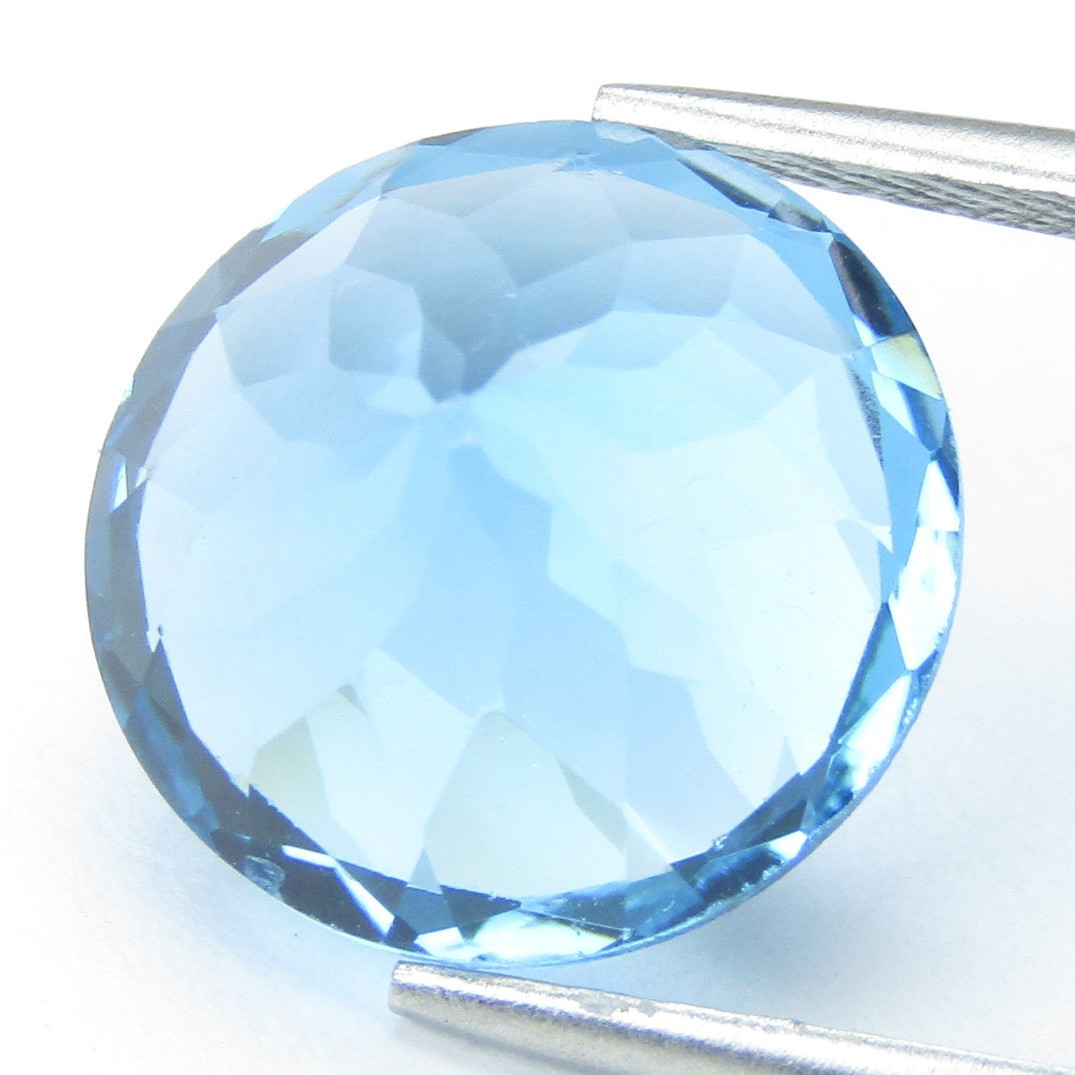 7.83Cts Tremendous Natural Swiss Blue Topaz 12mm Round Shape Loose Gemstone