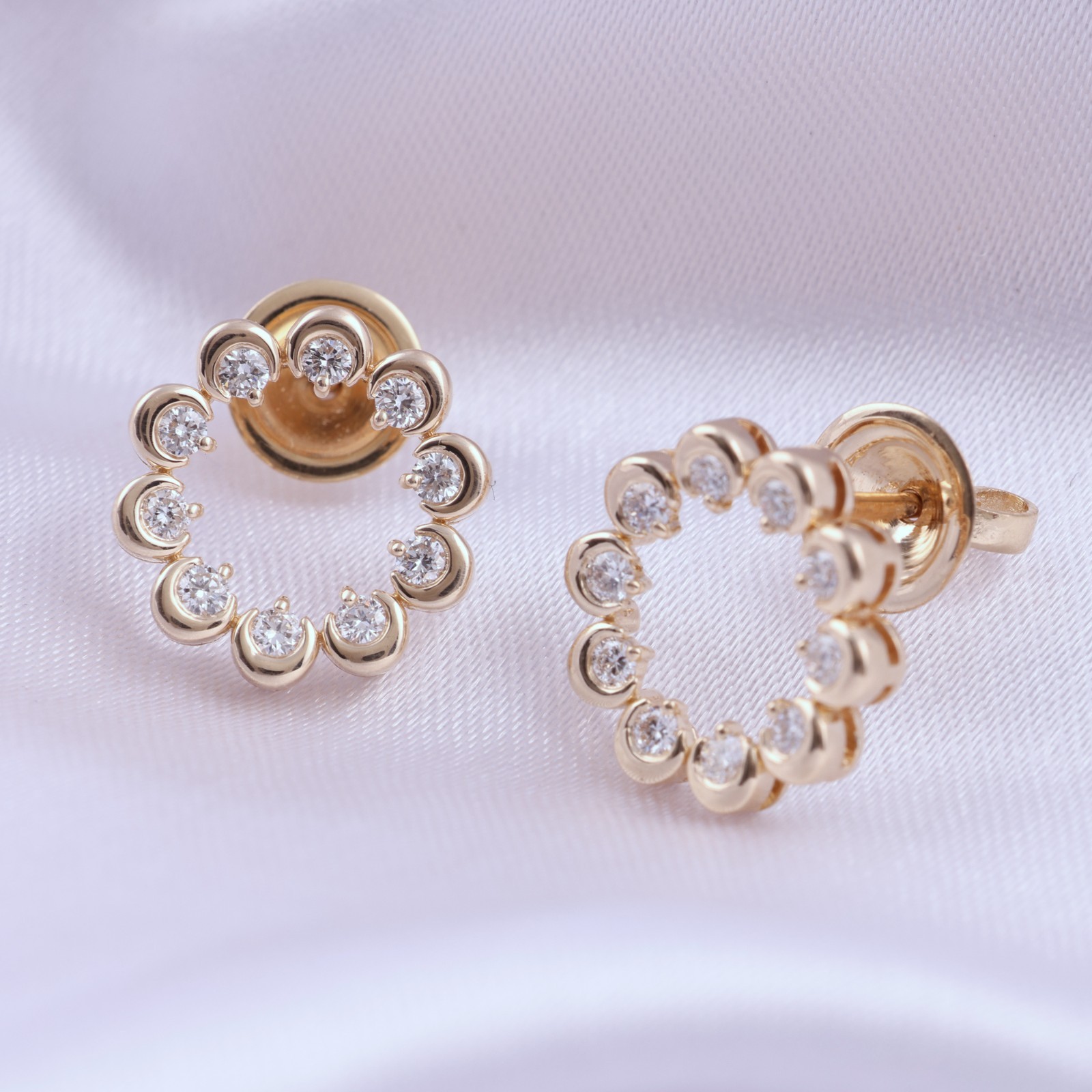 0.20 Ct Lab Grown CVD Round Diamond Earrings Anniversary Gift 9k Yellow Gold