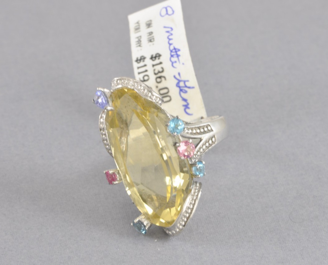 Sterling Bold 20.00 ct tw Multi-gemstone Ring – Size 8