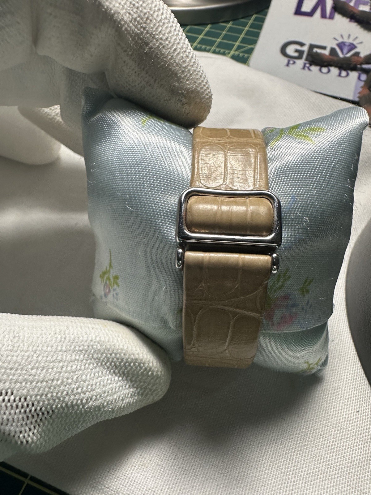 EBEL Beluga Tonneau Women’s Quartz Watch, SS Case, Silver Dial, Diamond, Beige