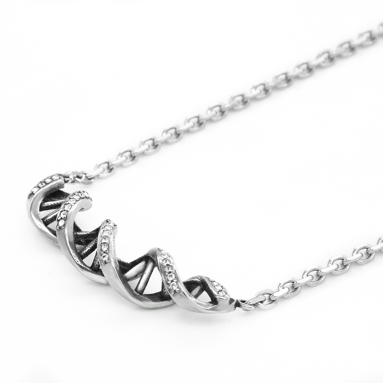 DNA necklace 316L stainless steel with crystal by Controse