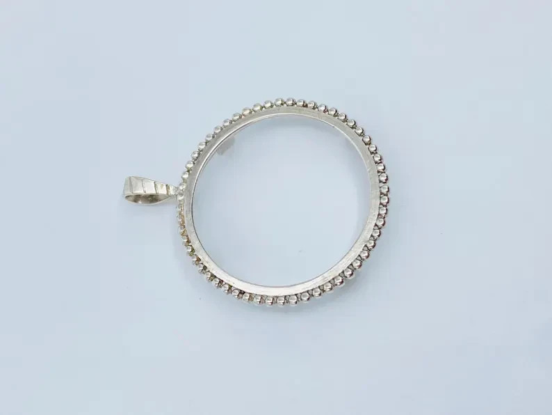 Coin Bezel One Ounce Silver Panda 40mm Sterling Silver Soldered Bail pendant