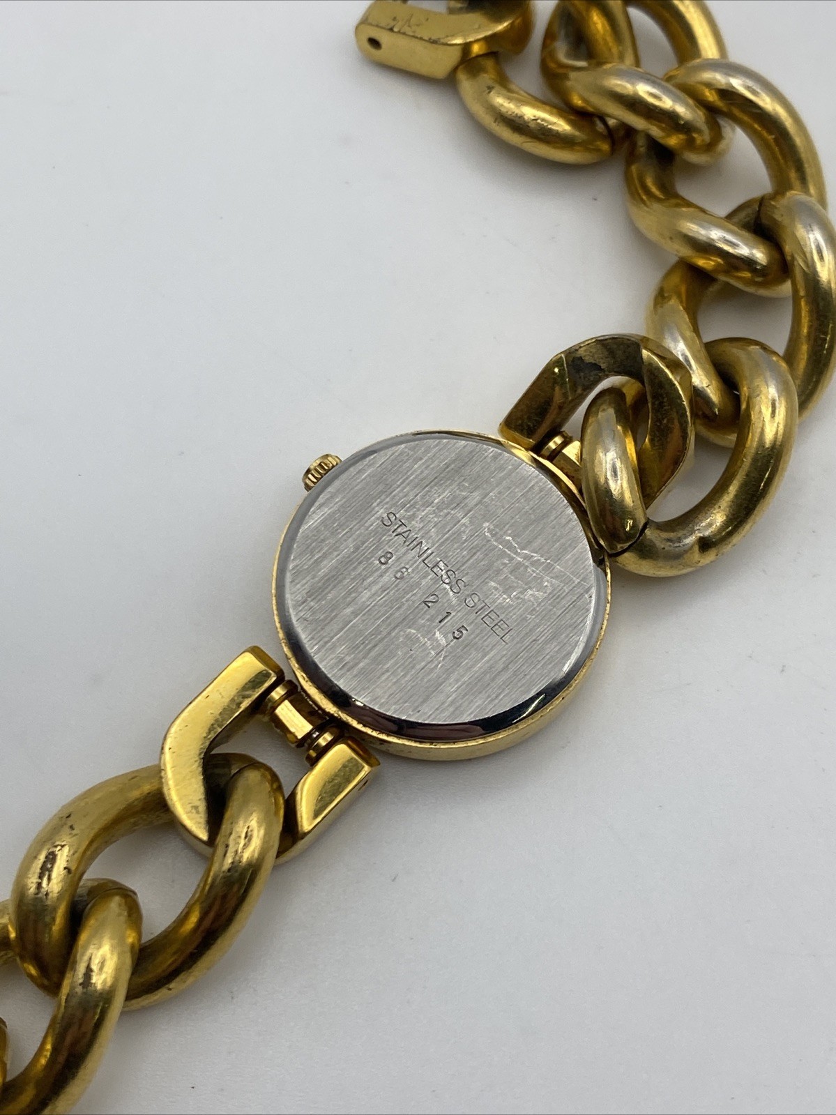 Vintage Jacques Farel Gold Tone Chain Watch 23mm New Battery 6”